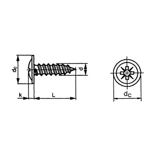 Skruer m/flens, C 3,5 x 16, 100 stk