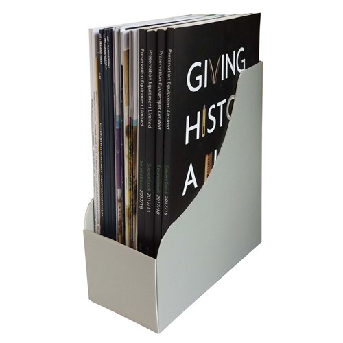 Tidsskriftkassetter, lys grå, 241 x 102 x 229 mm  pr stk