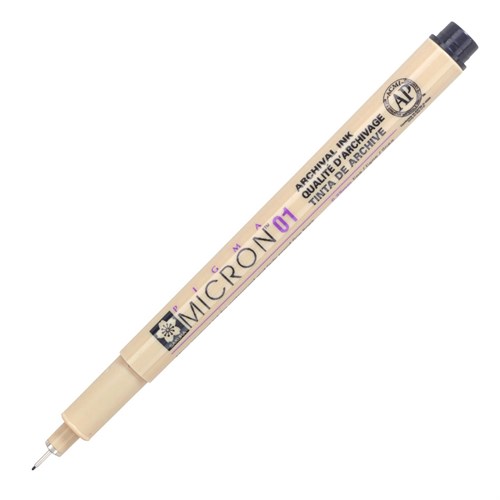 Micron 01 pigma pen, sort, 0,25 mm