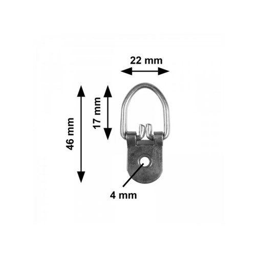 D-ring, forniklet, str. 0, 50 stk