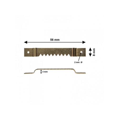 Taggete messingoppheng 56mm 100pk