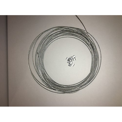 Wire, stål, Ø 1,5 mm, 10m m/10 wirelås