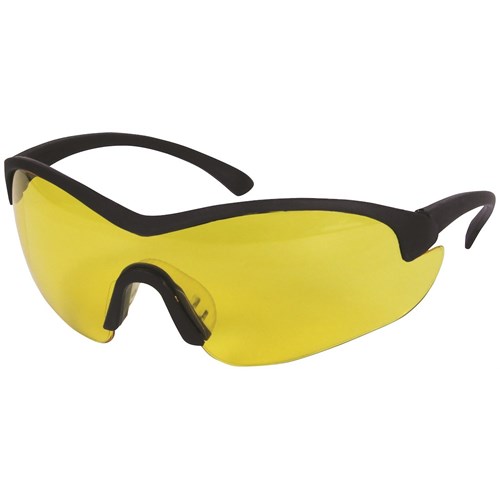 Vernebrille, EN166, m/UV- beskyttelse, sort/gul
